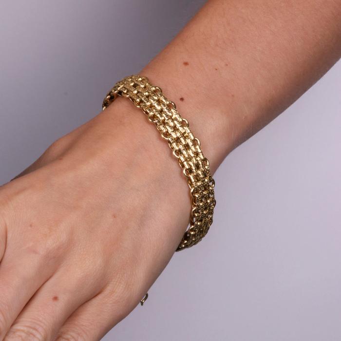 Steel bracelet with braided mesh