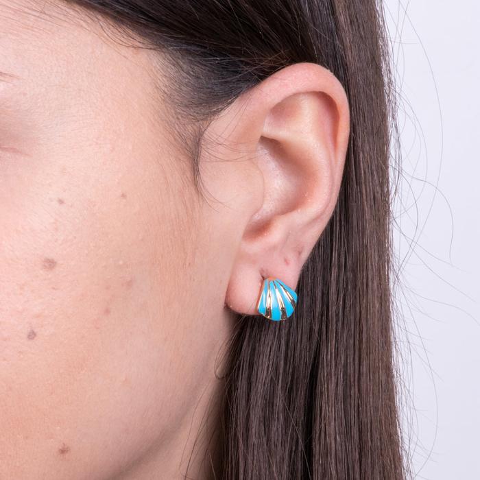 Orecchini in Metallo con conchiglia turchese