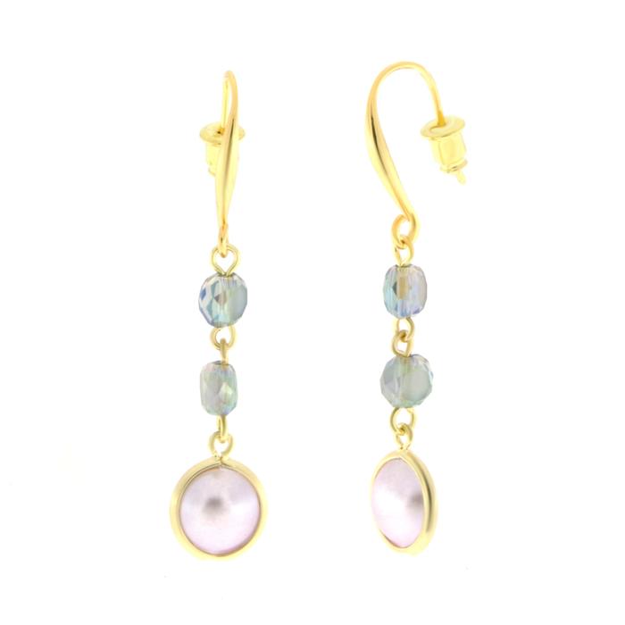 Boucles d'oreilles en métal avec cristaux