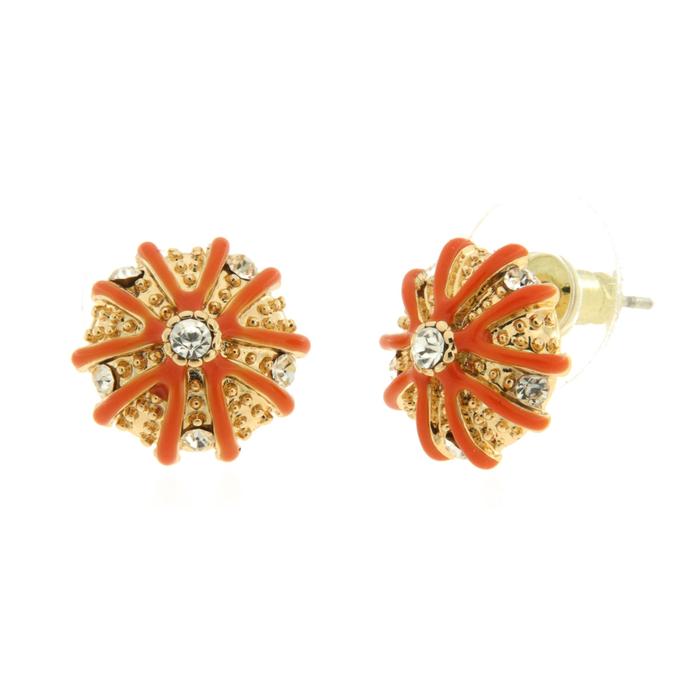 Orecchini in Metallo a lobo con ricci arancio