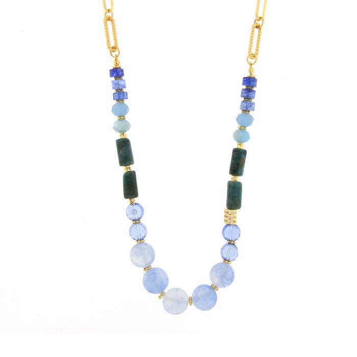 Collana in Metallo con cristalli blu