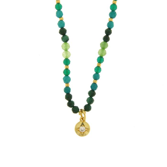 Collana in Metallo con pietre verdi