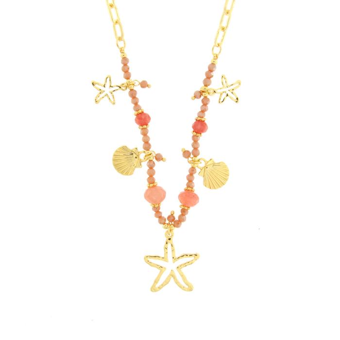 Collier en métal avec animaux marins