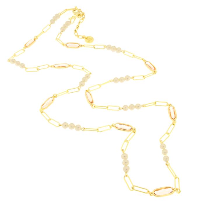 Collana in Metallo con perline e cristalli