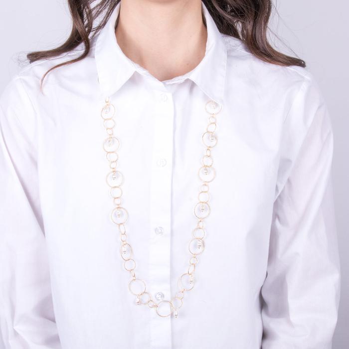 Collier cercle en métal avec perles