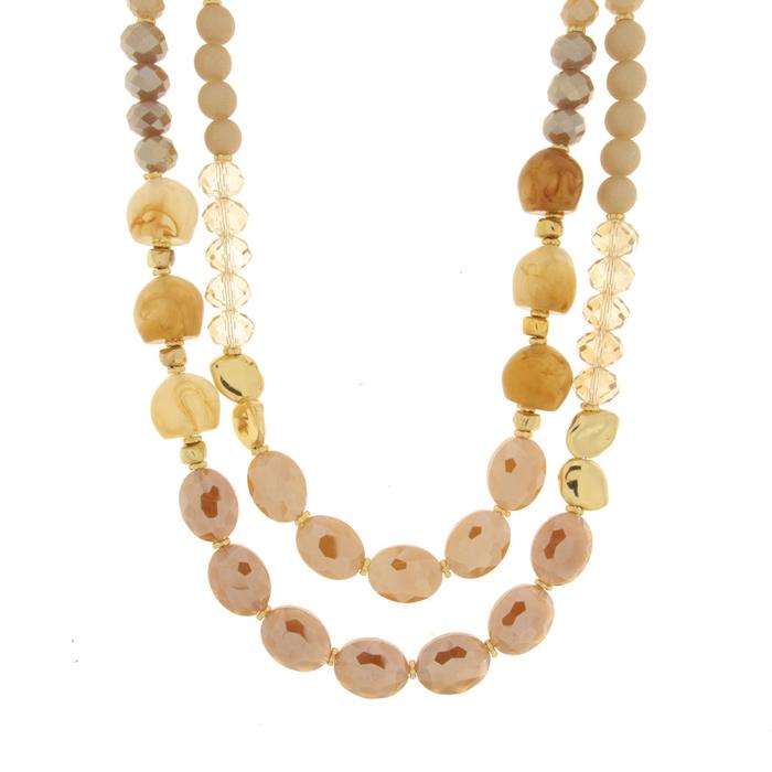 Collana in Metallo con pietre nelle sfumature del rosa antico