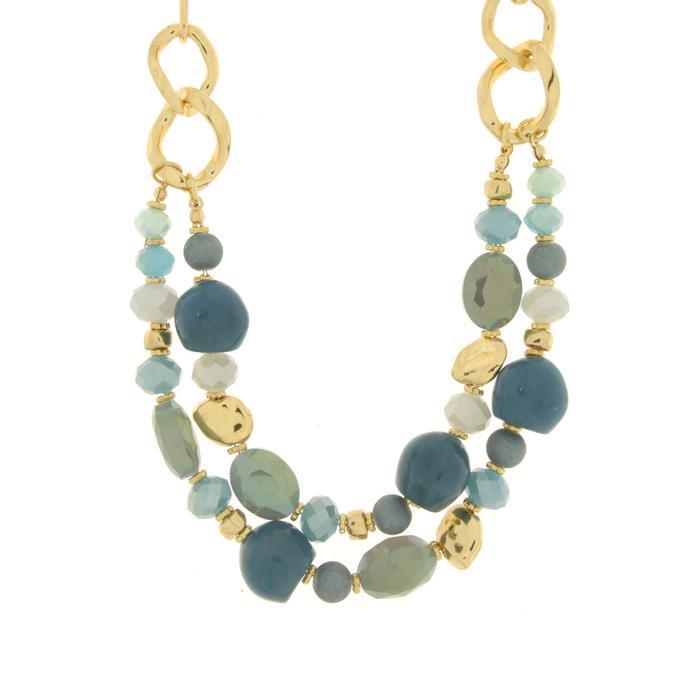 Collana in Metallo con pietre nelle sfumature del blu