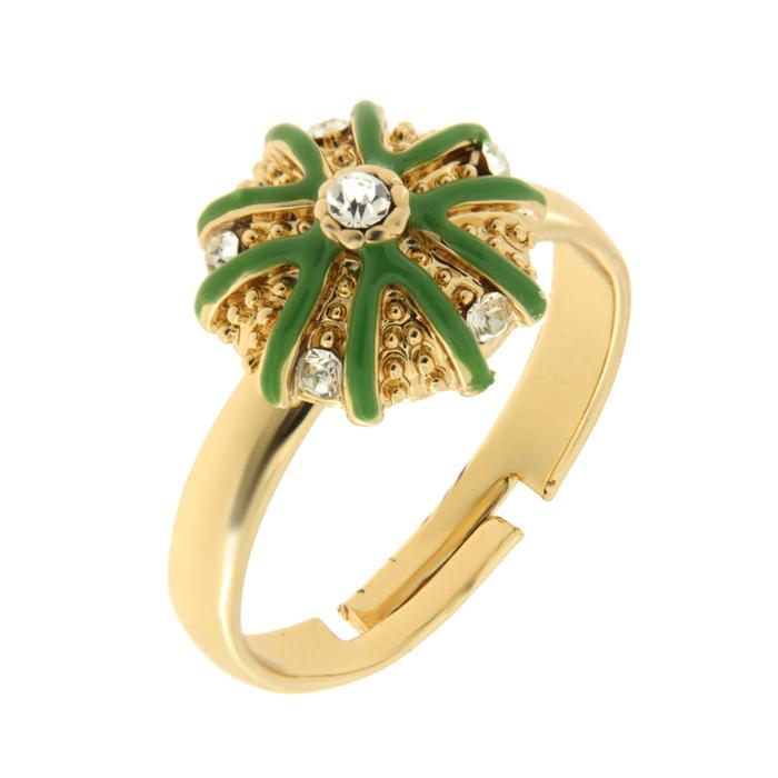 Anello in Metallo con riccio verde