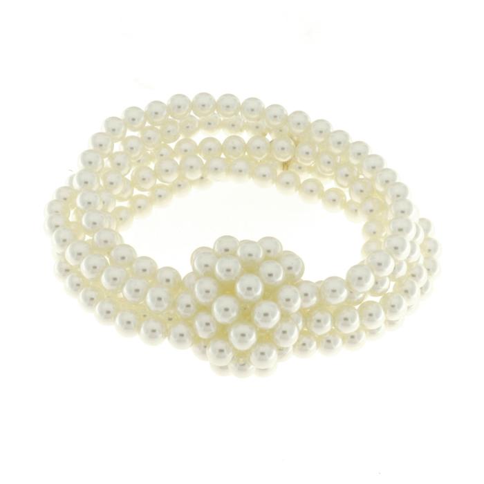 Bracelet en métal avec perles et nœud central