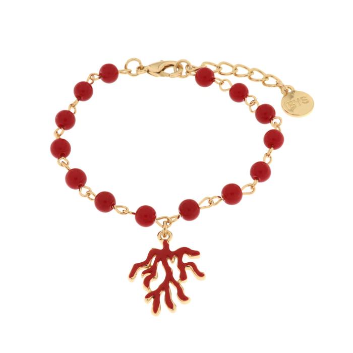 Bracciale in Metallo con ramo di corallo