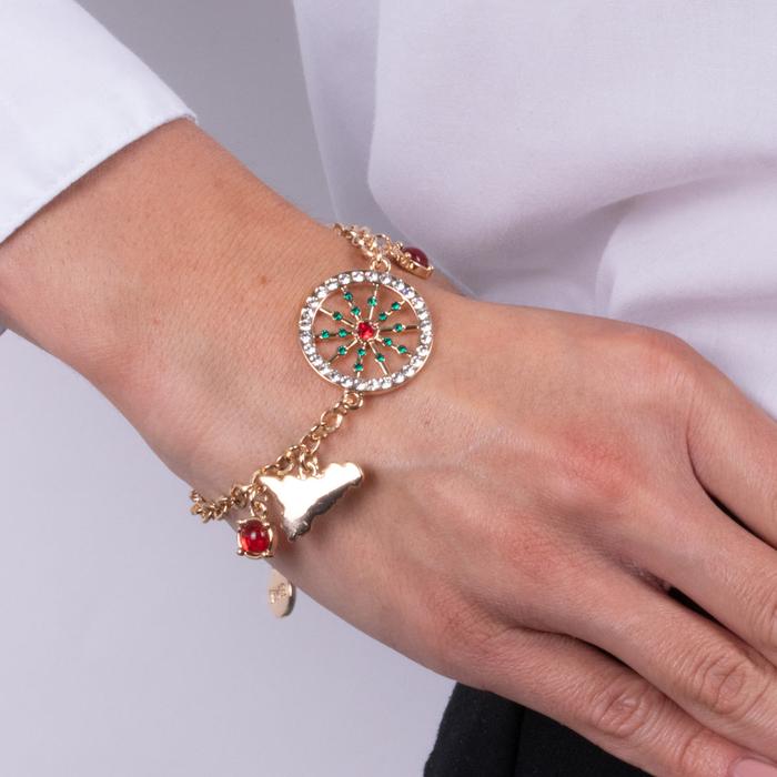 Bracciale in Metallo con ruota e Sicilia