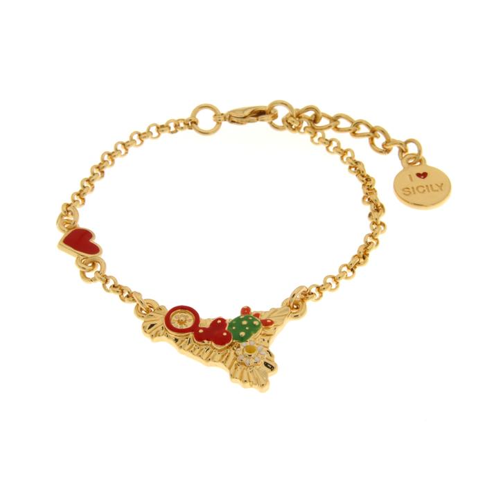 Bracciale in Metallo con sicilia e cactus