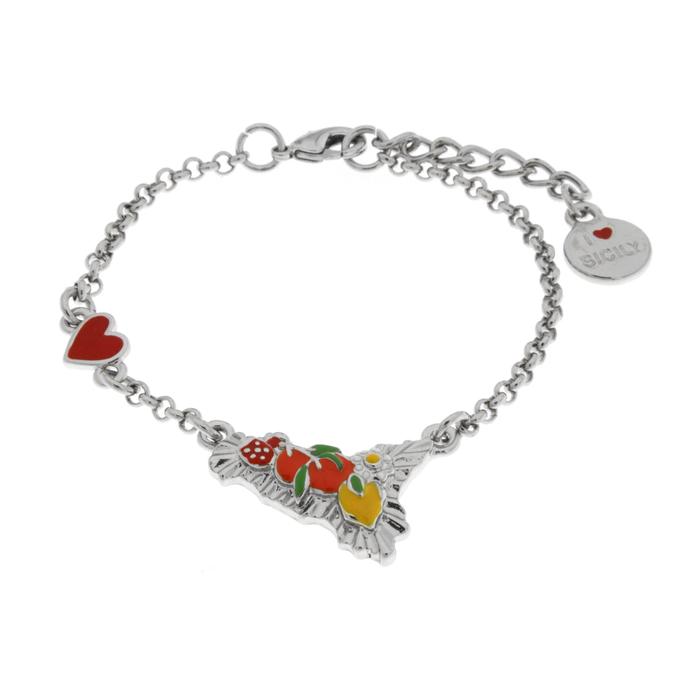 Bracciale in Metallo con sicilia e limoni