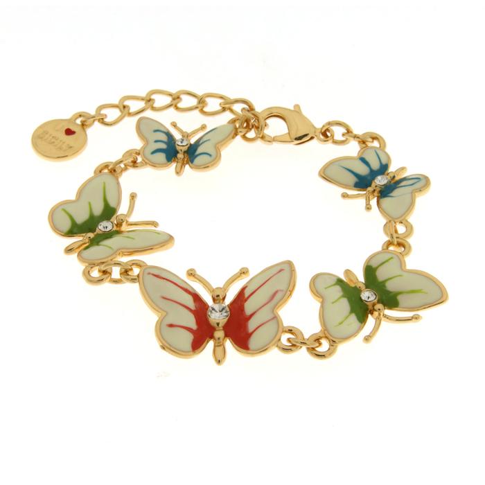 Bracciale in Metallo con farfalle colorate
