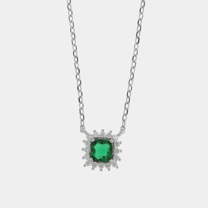 Collana in Argento 925 con zircone verde