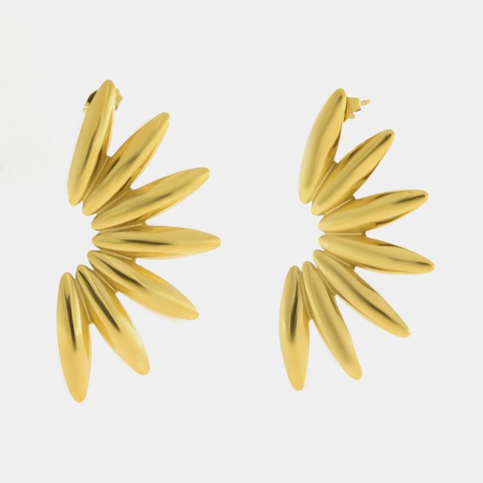 Boucles d'oreilles en feuille d'acier