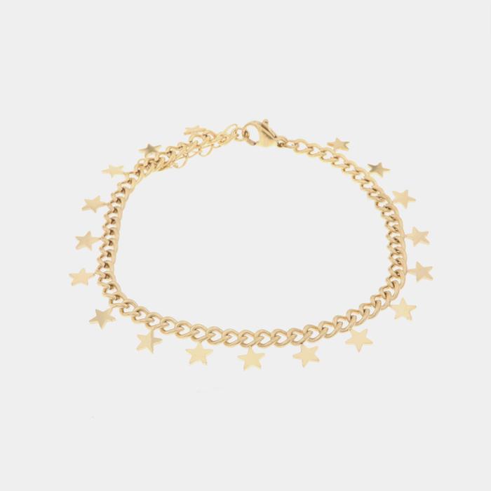 Bracciale in Acciaio intrecci con pendenti a forma di stelline