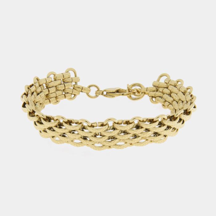 Steel bracelet with braided mesh