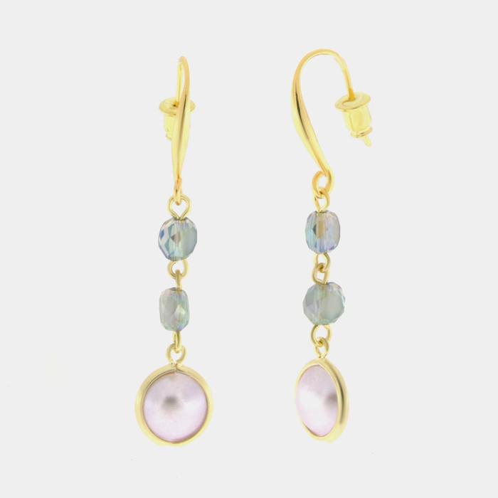 Boucles d'oreilles en métal avec cristaux