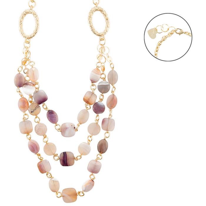 Collier en agate multicolore
