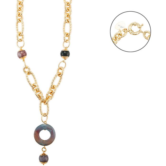 Collier indien en agate et jade