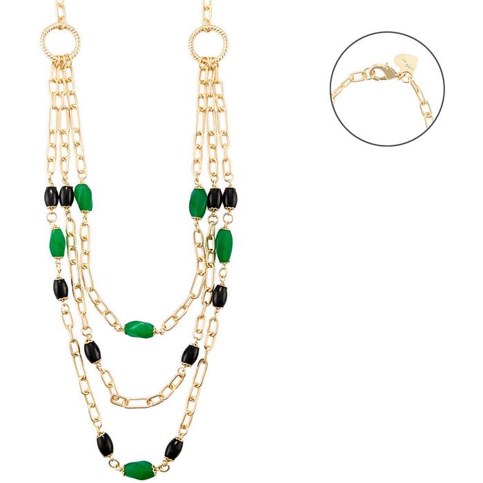 Collier en onyx et jade vert