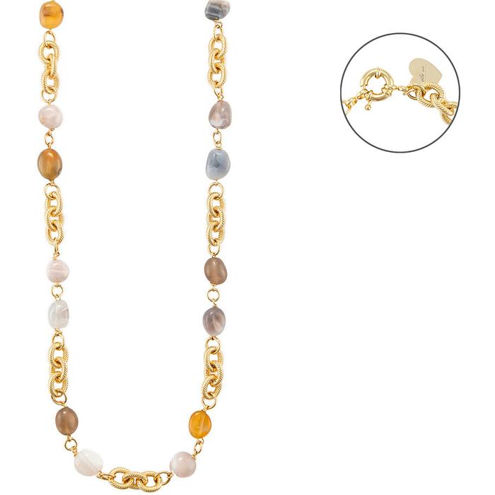 Collier en agate galet roulée