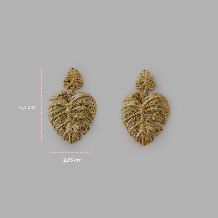 Boucles d'oreilles Monstera en or