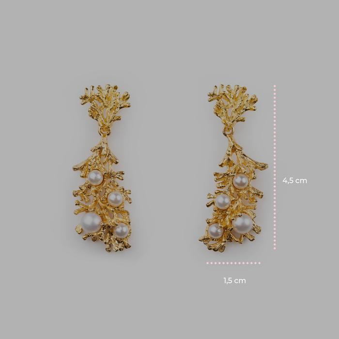 Orecchini Gold Rami di Perle