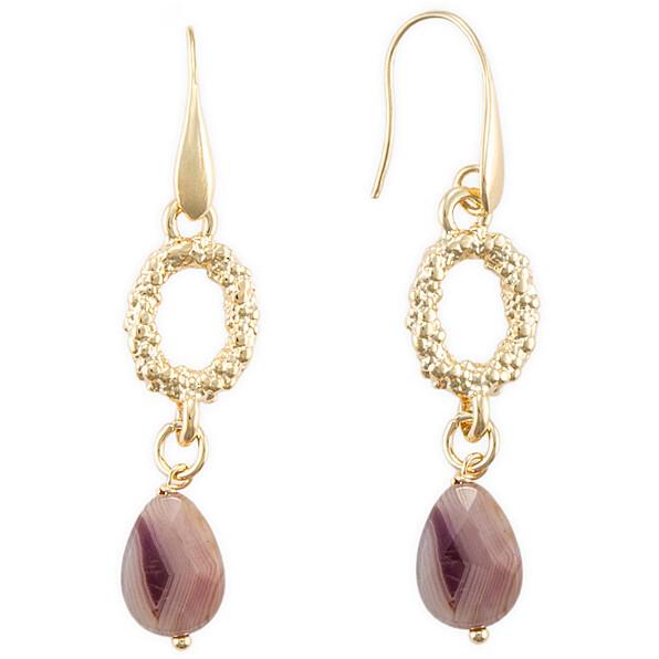 Boucles d'oreilles en agate multicolore