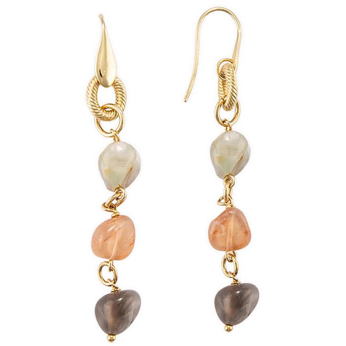 Tumbled pebble agate earrings