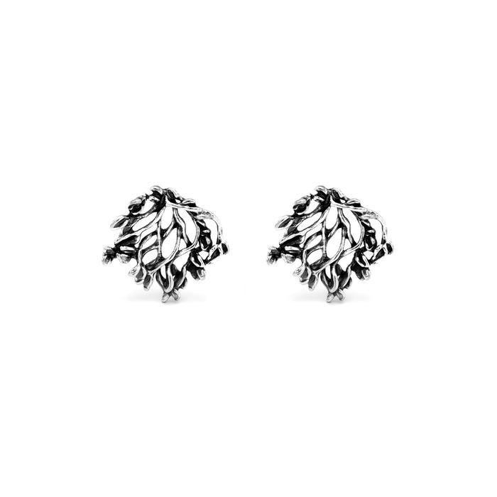 Boucles d'oreilles bouton arbre de vie