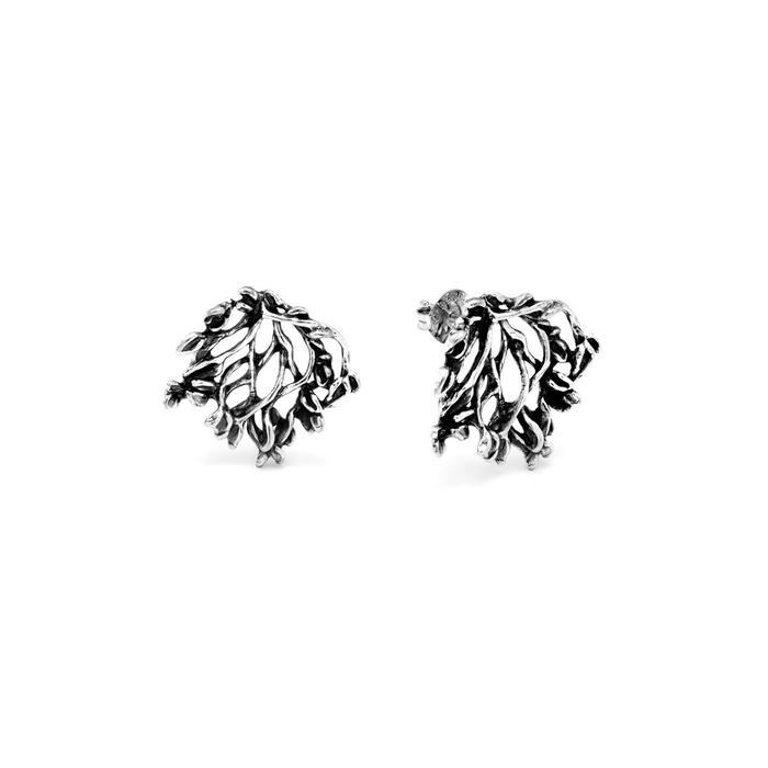 Boucles d'oreilles bouton arbre de vie