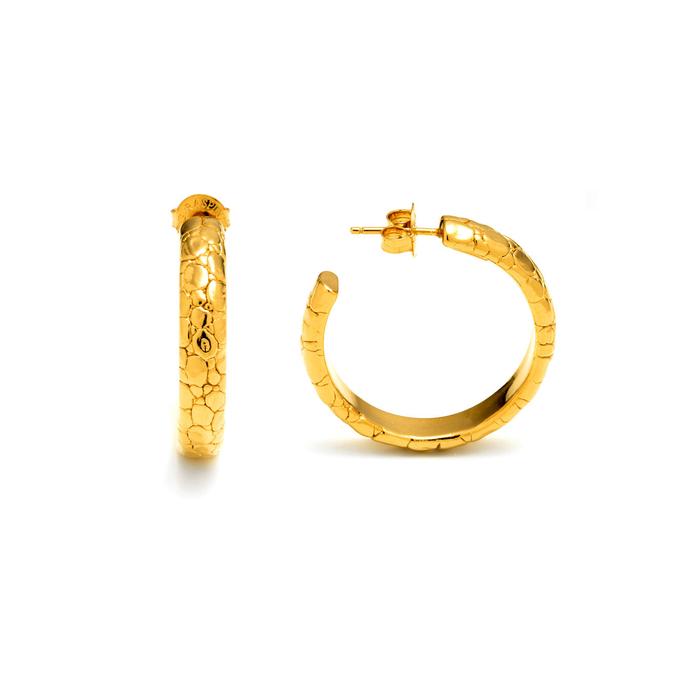 Moon Crocodile Hoop Earrings