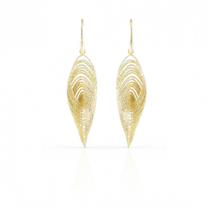 Diamond gilded bronze earrings