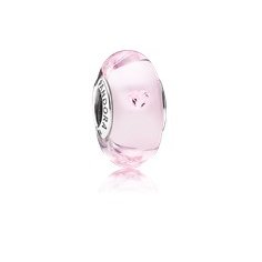 Breloque en verre de Murano rose