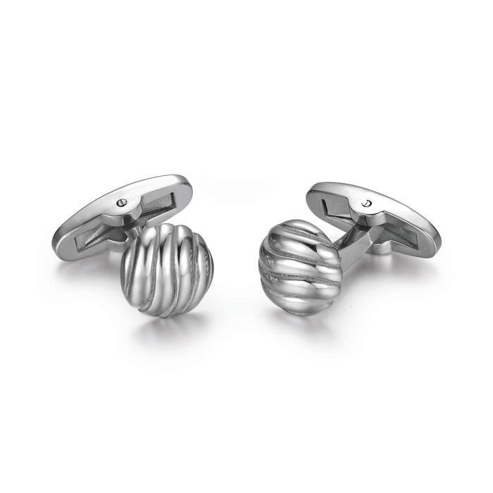 Round striped cufflinks