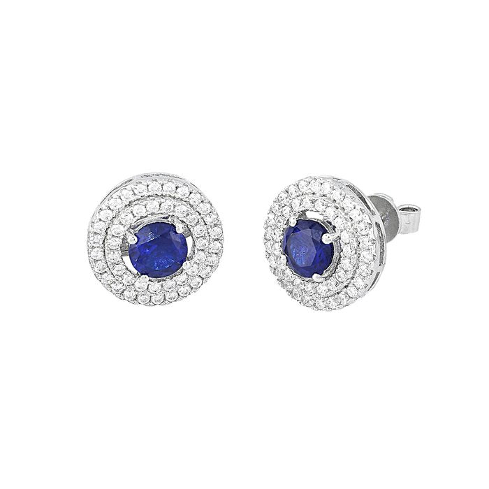 Orecchini halsketten pietra blu giro strass