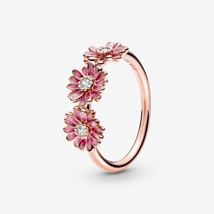 Pink Daisy Trio Ring