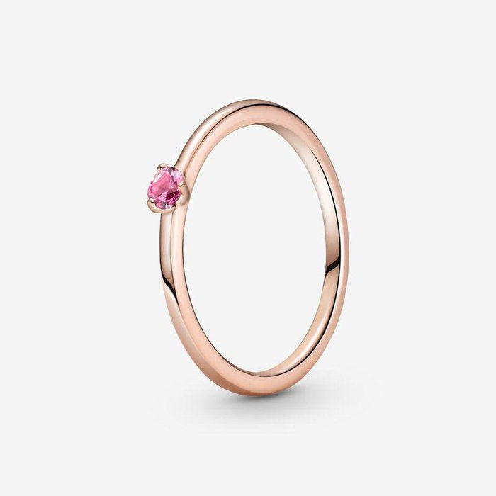 Bague solitaire rose