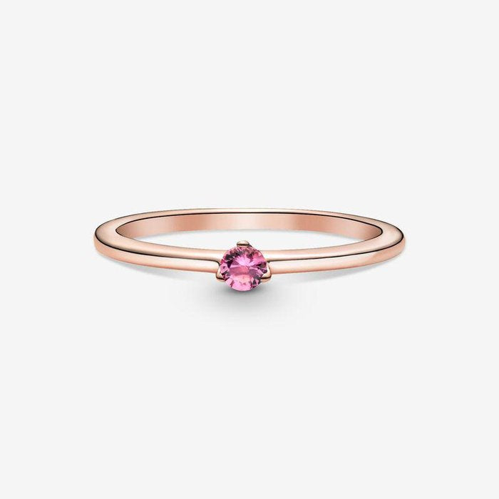 Bague solitaire rose