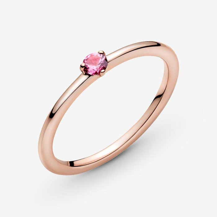 Bague solitaire rose