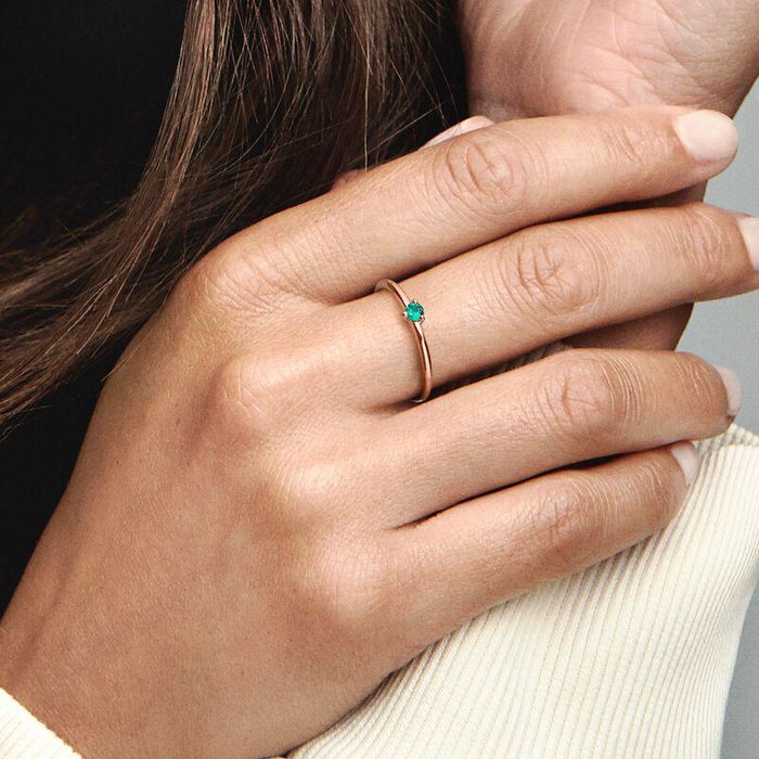 Bague Solitaire Verte