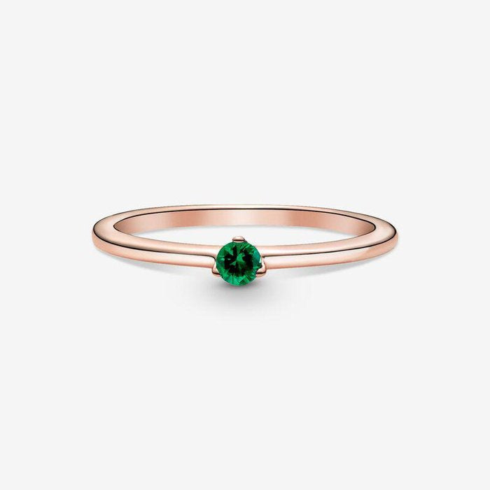 Bague Solitaire Verte
