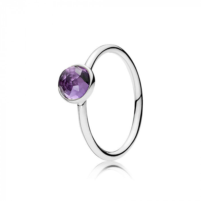 Anello goccia di febbraio ametista