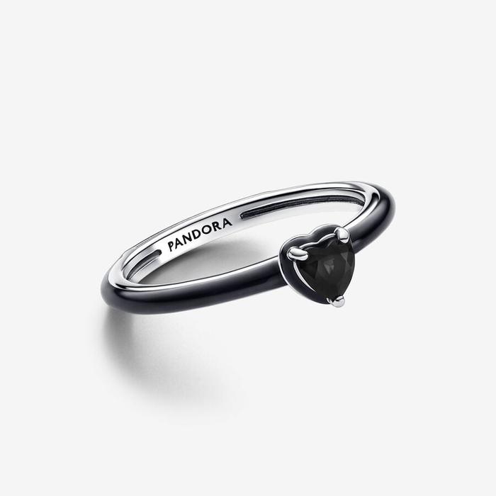 Bague Pandora ME en forme de cœur chakra noir