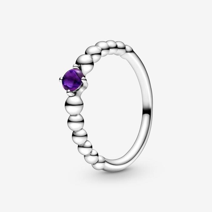 Bague en pierre violette de février
