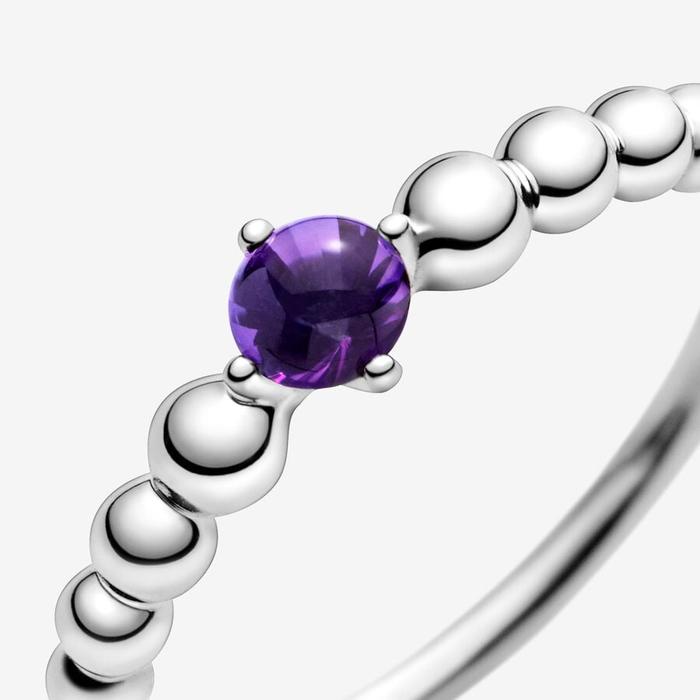 Bague en pierre violette de février