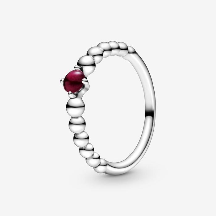 Anello Pietra Rosso Scuro Gennaio