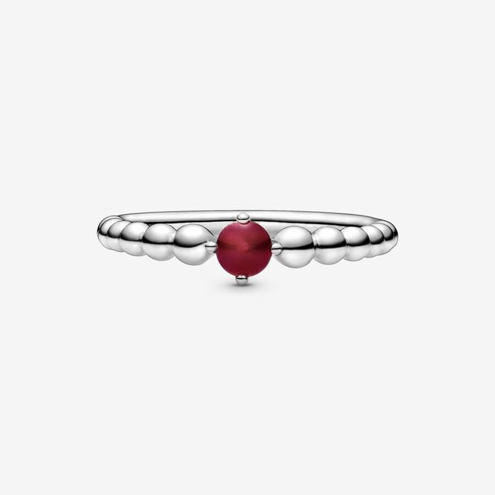 Anello Pietra Rosso Scuro Gennaio